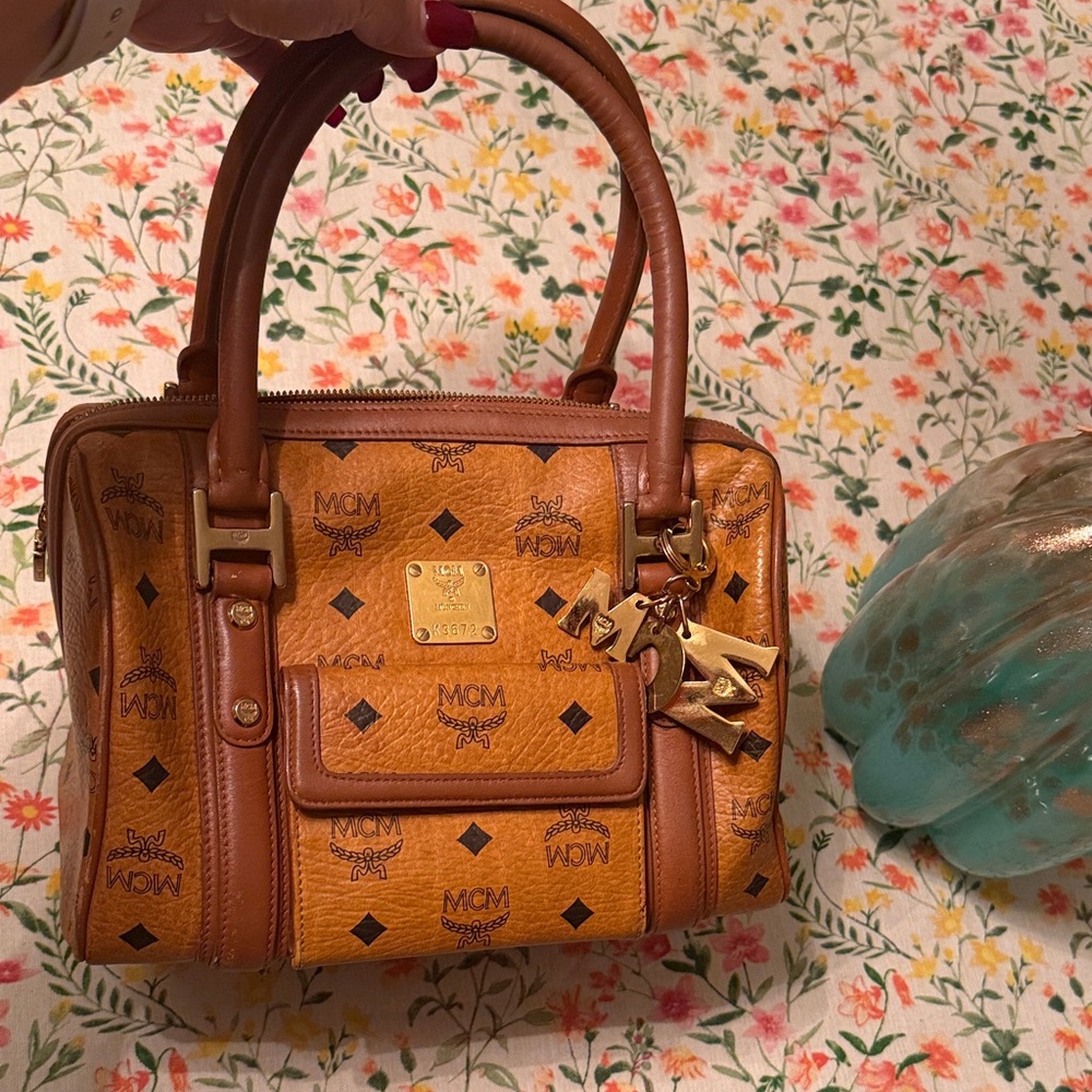 MCM Cognac Visetos Satchel